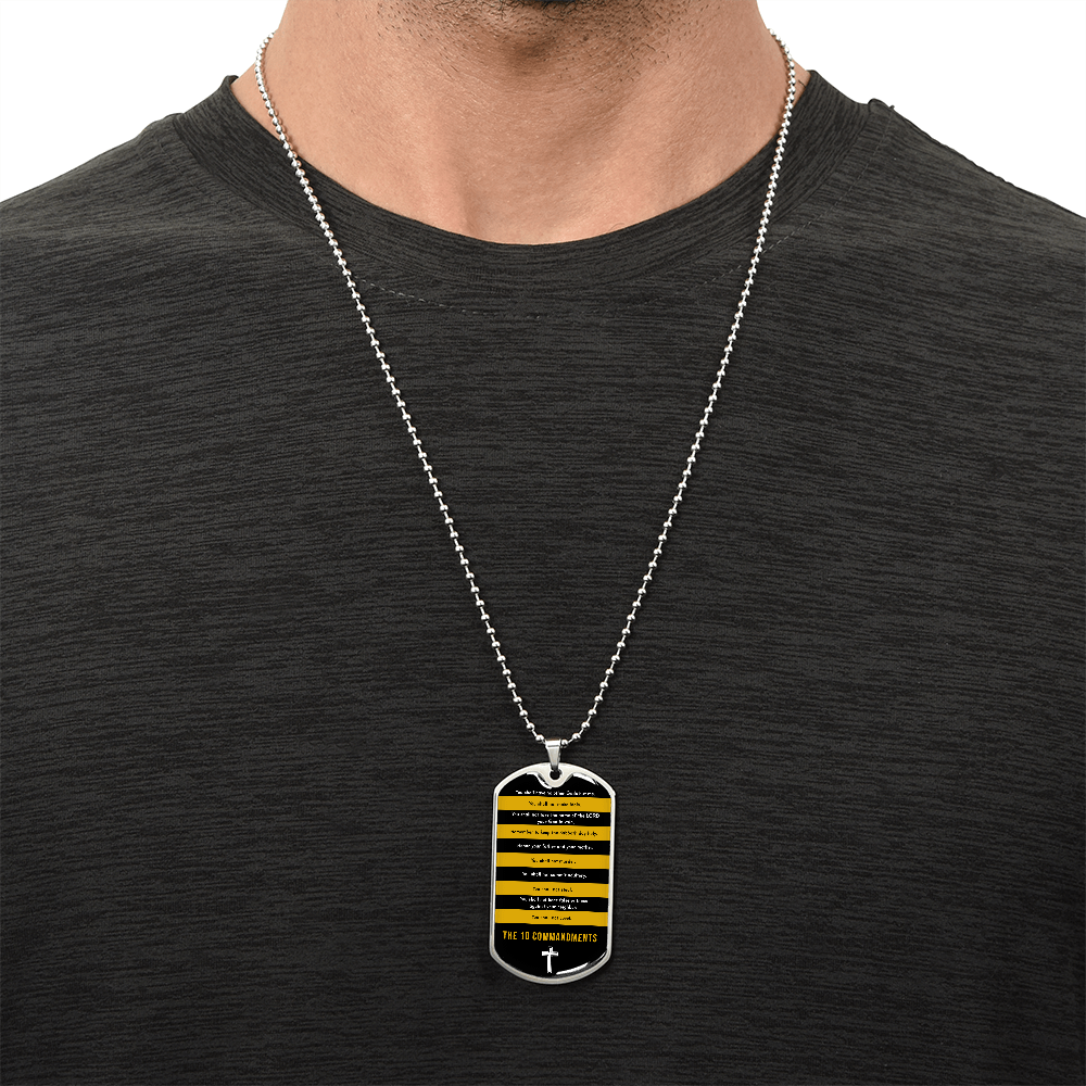 10 Commandments Dog Tag Necklace
