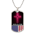 Faith Over Fear Dog Tag Necklace