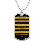 10 Commandments Dog Tag Necklace