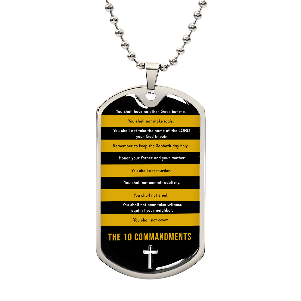 10 Commandments Dog Tag Necklace