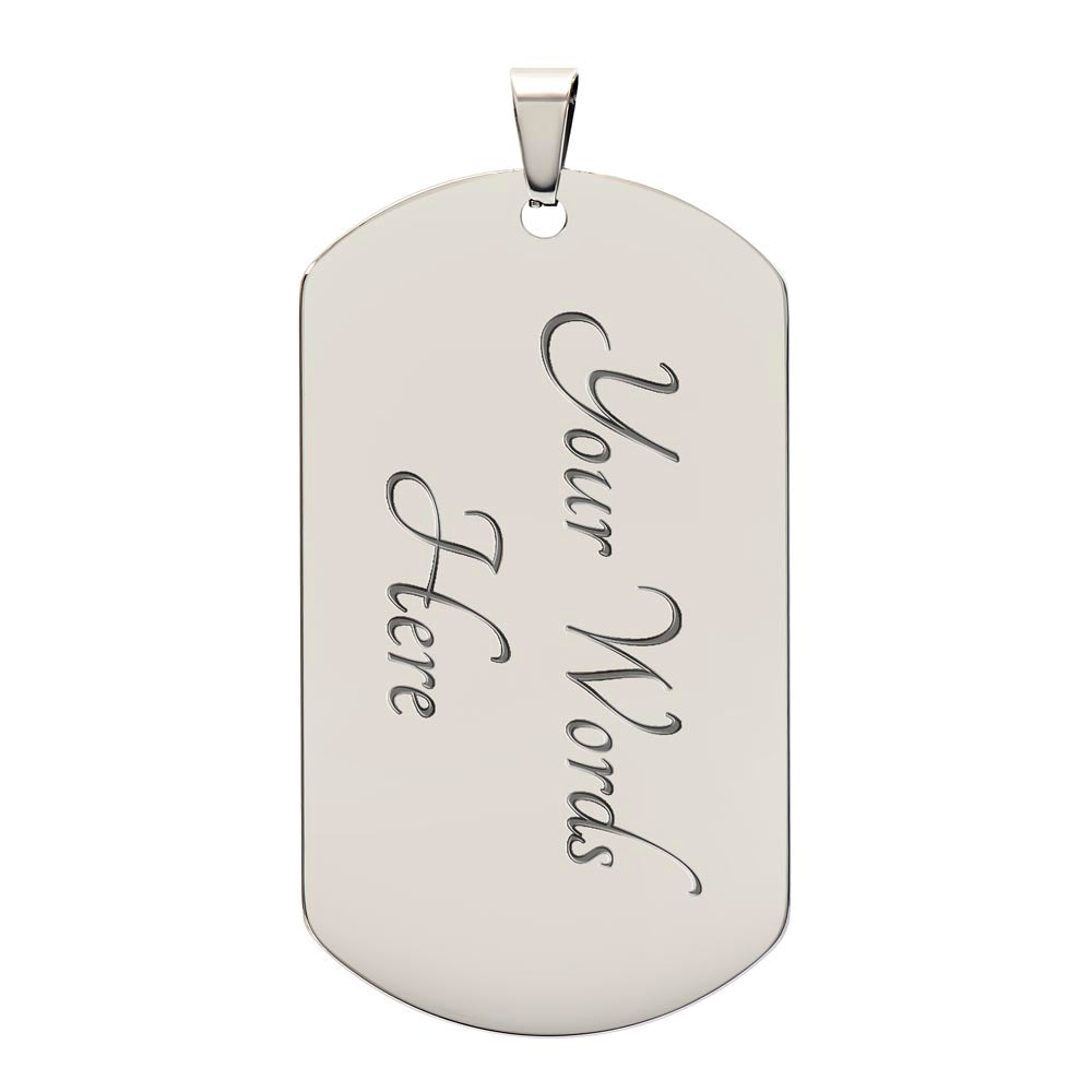 Patriotic American Flag Semi Truck Dog Tag Necklace | Trucker Gift for Men
