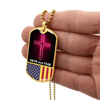 Faith Over Fear Dog Tag Necklace