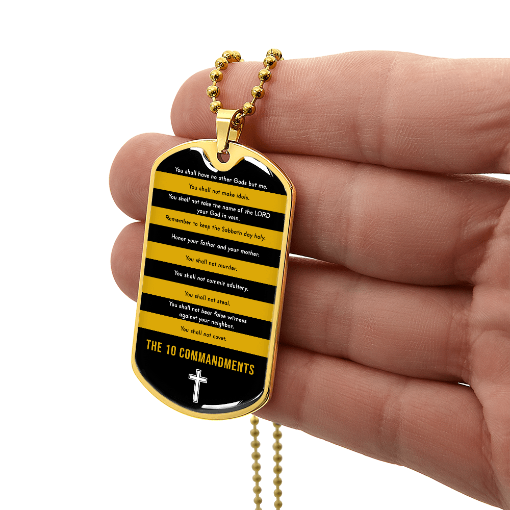 10 Commandments Dog Tag Necklace