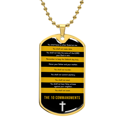 10 Commandments Dog Tag Necklace