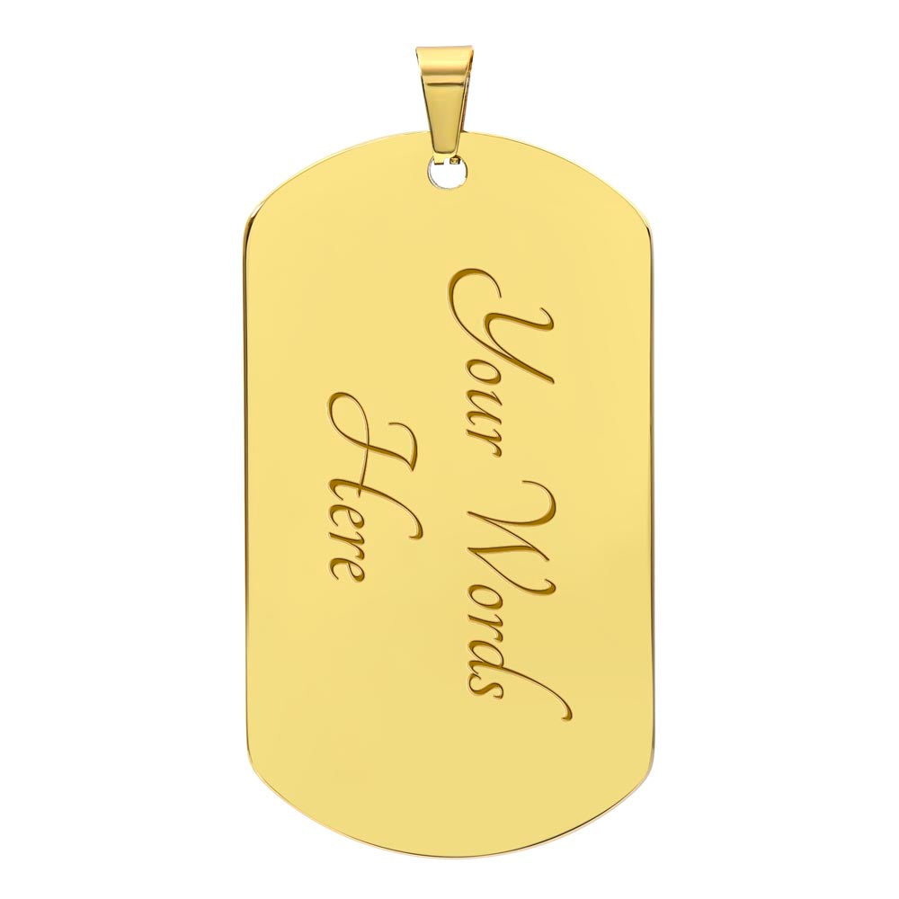 Patriotic American Flag Semi Truck Dog Tag Necklace | Trucker Gift for Men