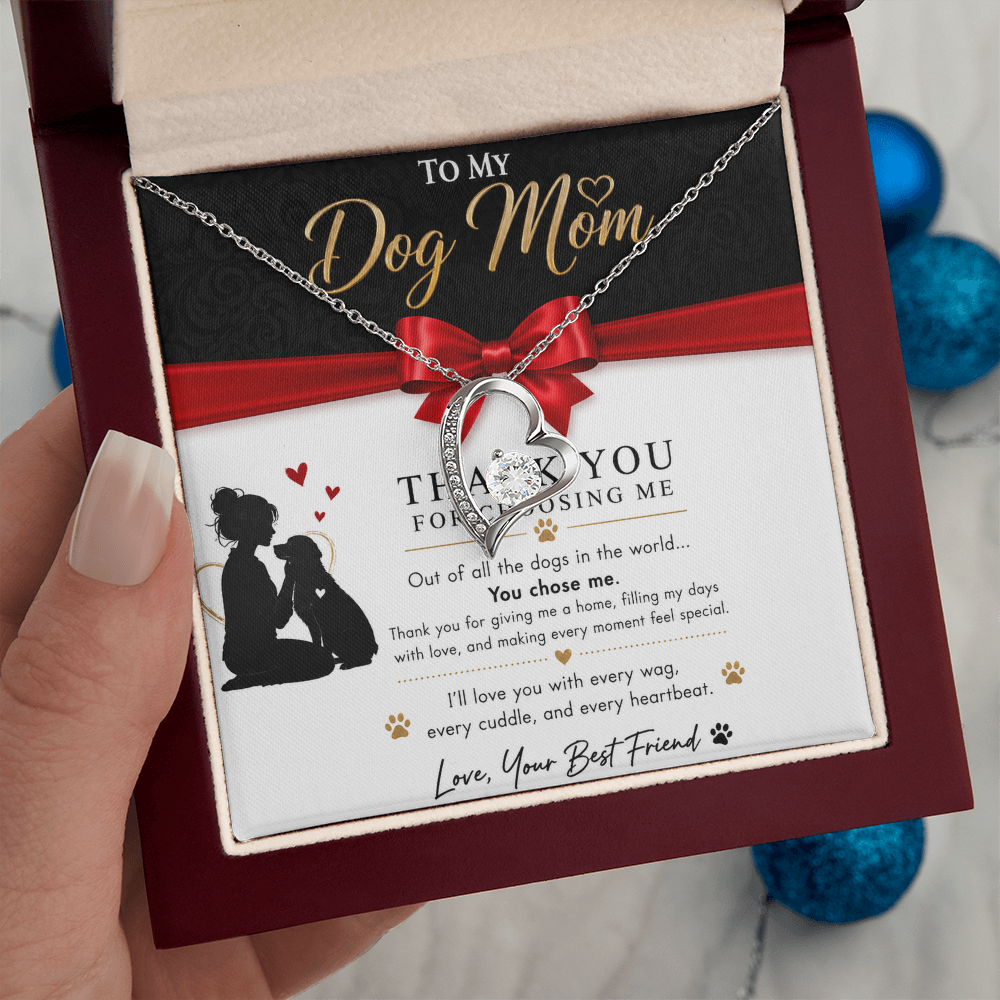 To My Dog Mom - Love Heart Necklace