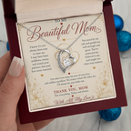 To My Beautiful Mom Necklace – Heartfelt Gift for Mother | Forever Love Necklace