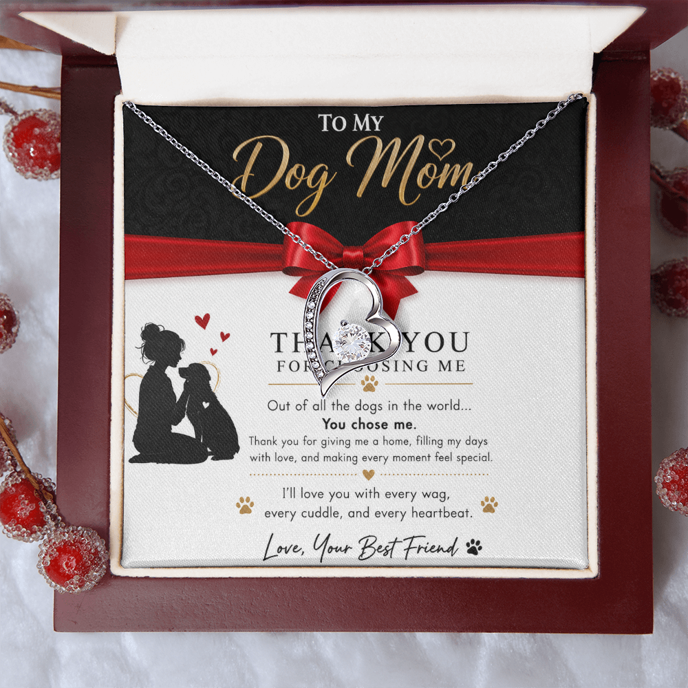 To My Dog Mom - Love Heart Necklace