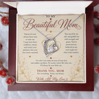To My Beautiful Mom Necklace – Heartfelt Gift for Mother | Forever Love Necklace