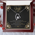 Forever Love Necklace for Wife – Happy Anniversary Gift with Heartfelt Message Card