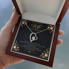 Forever Love Necklace for Wife – Happy Anniversary Gift with Heartfelt Message Card