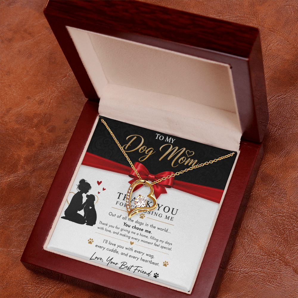 To My Dog Mom - Love Heart Necklace