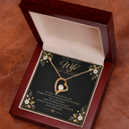 Forever Love Necklace for Wife – Happy Anniversary Gift with Heartfelt Message Card