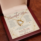 To My Beautiful Mom Necklace – Heartfelt Gift for Mother | Forever Love Necklace