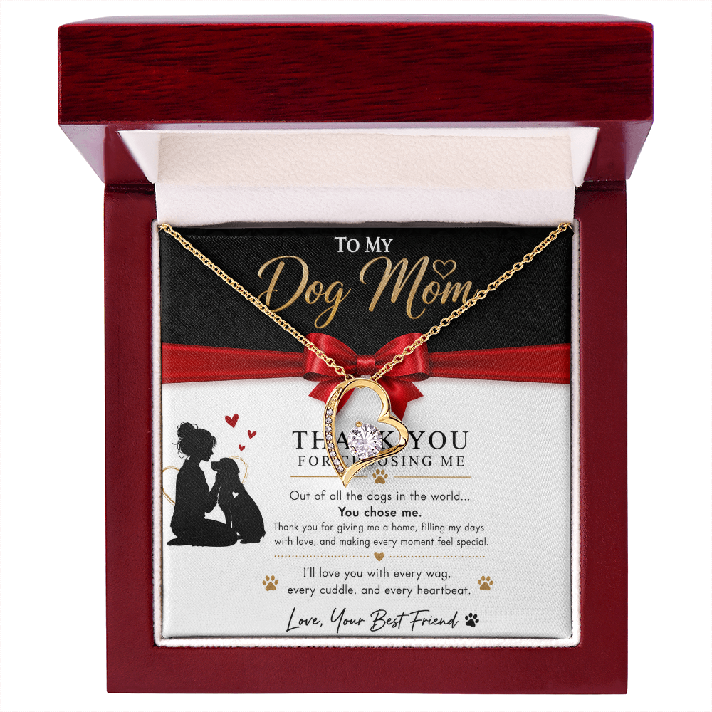 To My Dog Mom - Love Heart Necklace