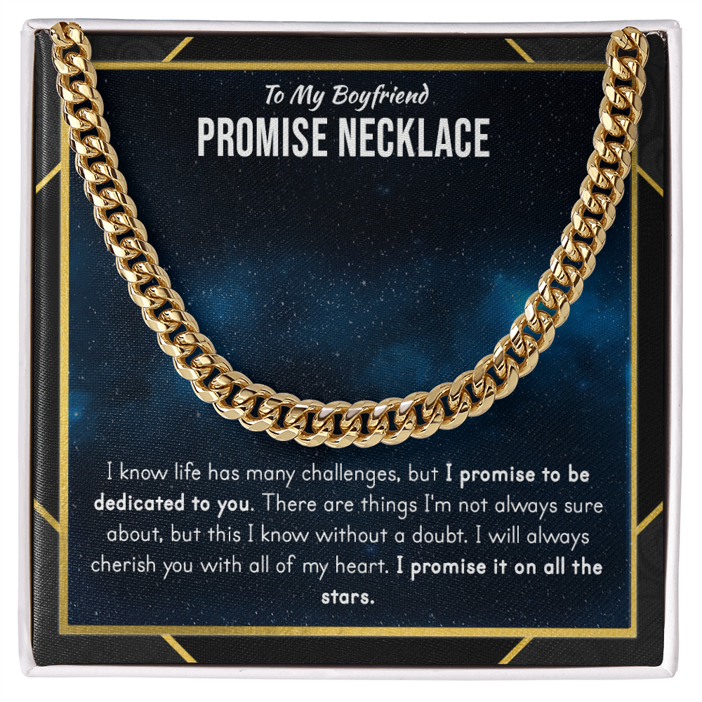 To My Boyfriend Promise Cuban Necklace