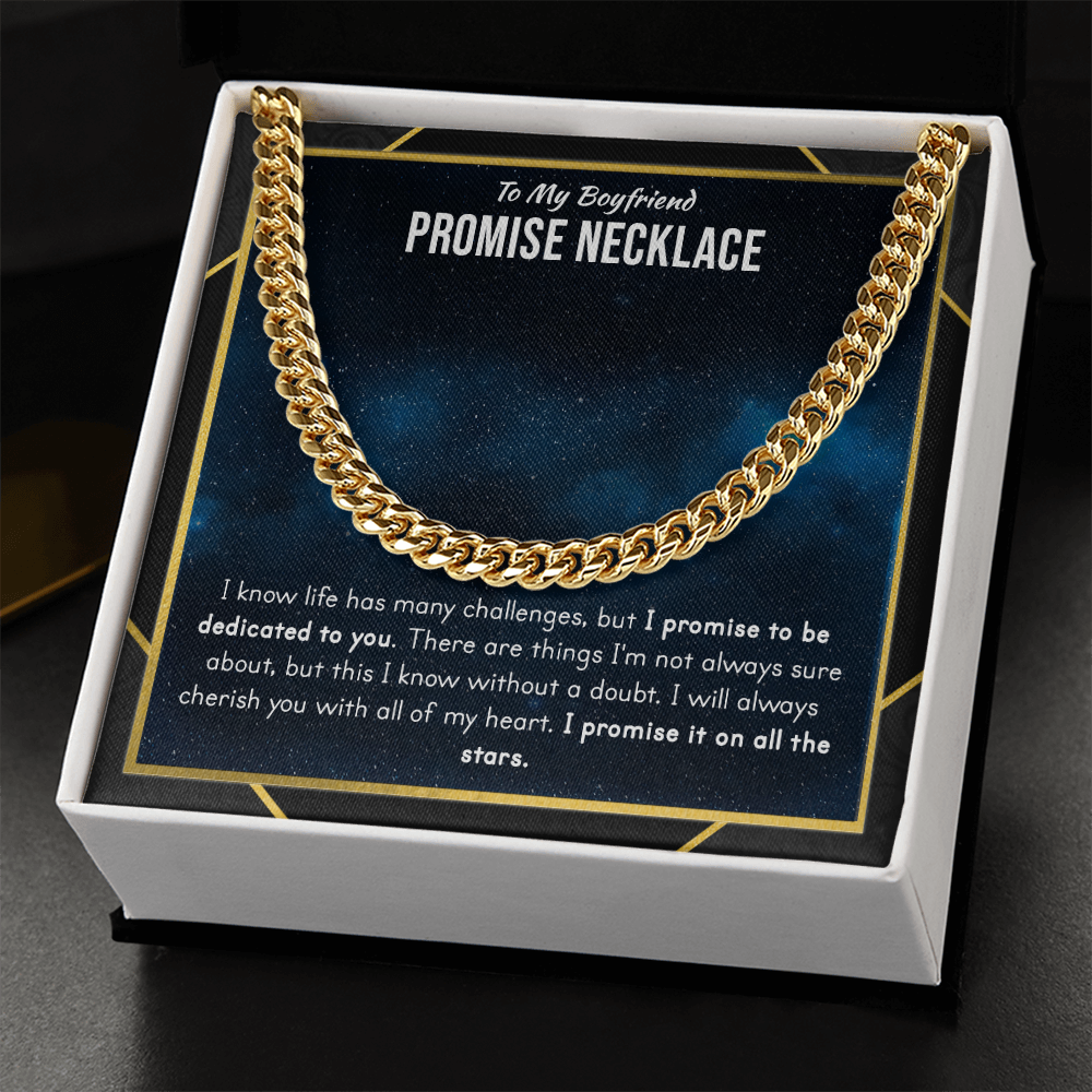 To My Boyfriend Promise Cuban Necklace