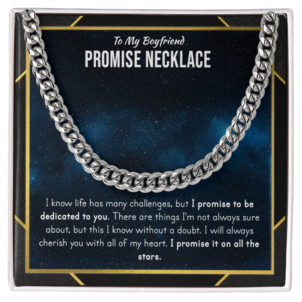 To My Boyfriend Promise Cuban Necklace
