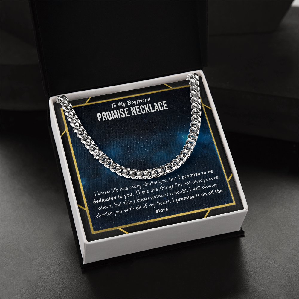 To My Boyfriend Promise Cuban Necklace