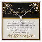Alluring Beauty Ribbon Necklace for Boyfriend's Mom – Thank You Gift with Heartfelt Message Card