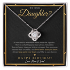 Love Knot Necklace for Daughter – Happy Birthday Gift from Mom & Dad