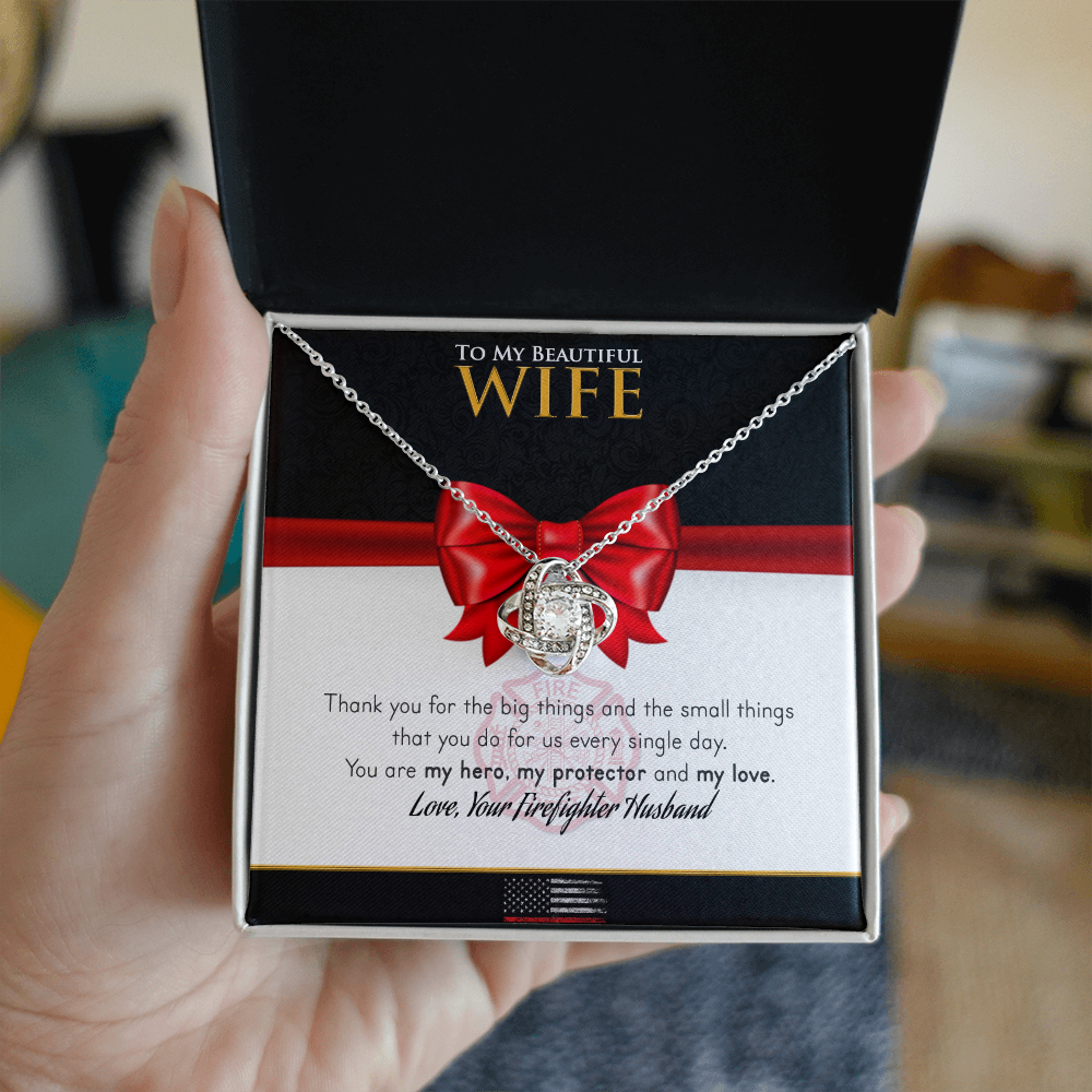 Firefighter To My Wife – Love Knot Necklace