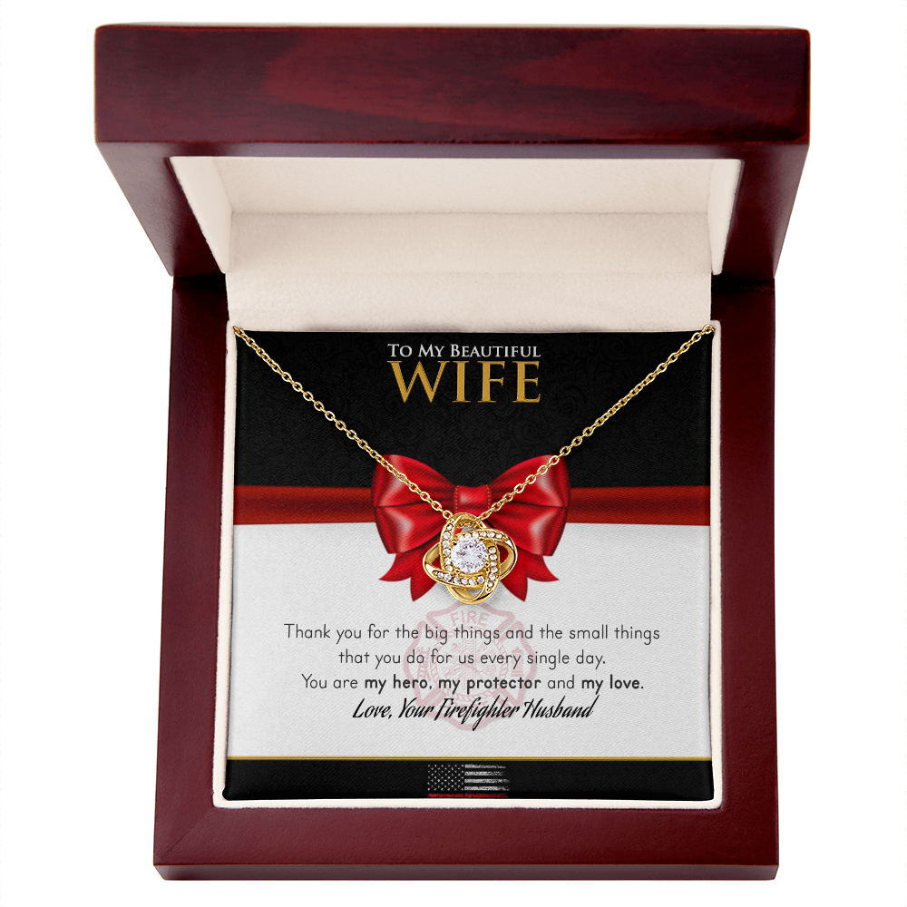 Firefighter To My Wife – Love Knot Necklace