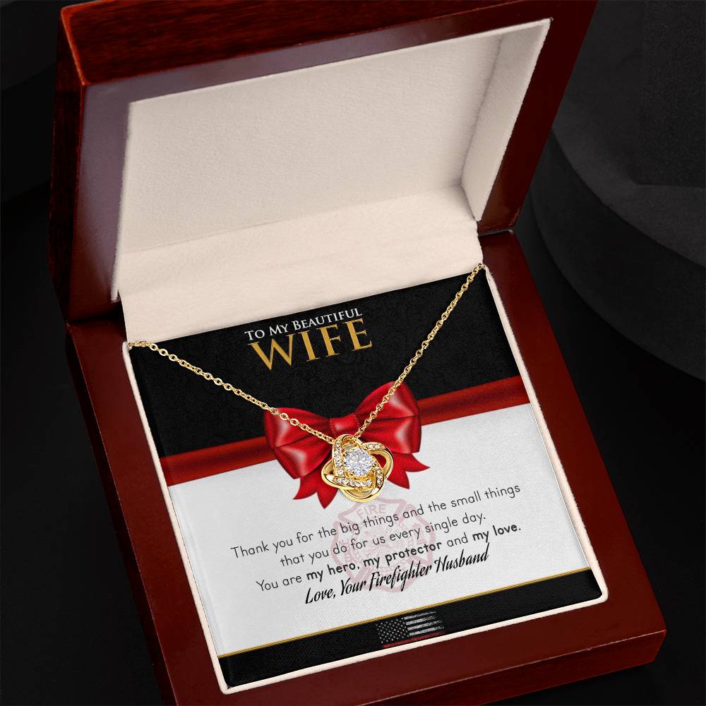 Firefighter To My Wife – Love Knot Necklace