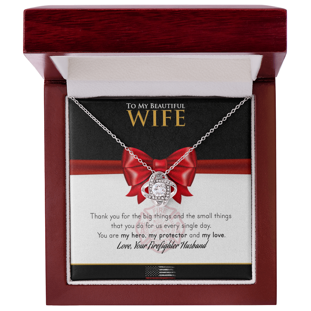 Firefighter To My Wife – Love Knot Necklace
