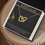To My Bonus Mom - Interlocking Hearts Necklace