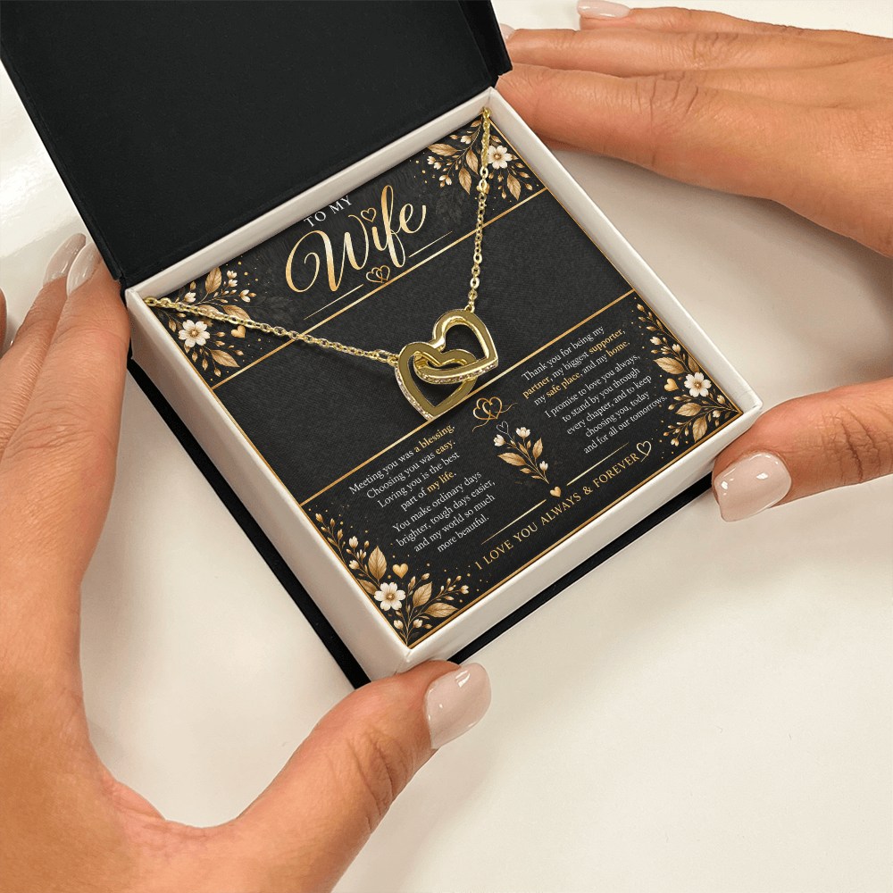 Interlocking Hearts Necklace for Wife – A Timeless Symbol of Everlasting Love