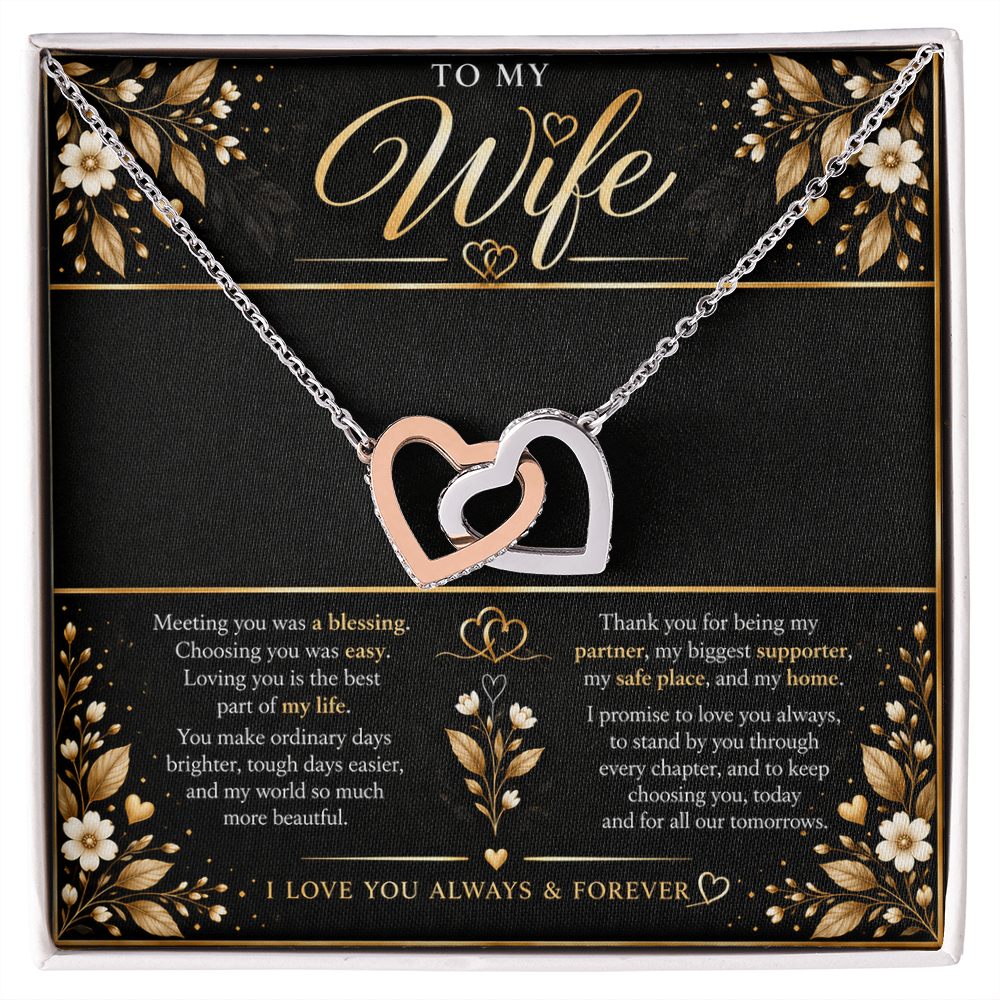 Interlocking Hearts Necklace for Wife – A Timeless Symbol of Everlasting Love