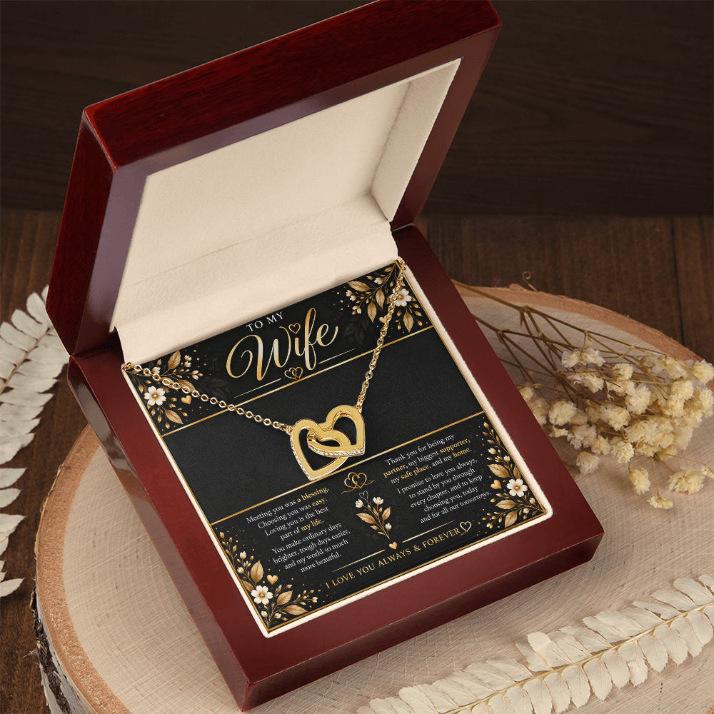 Interlocking Hearts Necklace for Wife – A Timeless Symbol of Everlasting Love