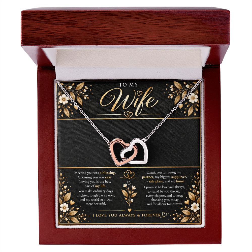 Interlocking Hearts Necklace for Wife – A Timeless Symbol of Everlasting Love