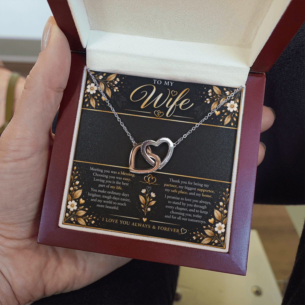 Interlocking Hearts Necklace for Wife – A Timeless Symbol of Everlasting Love