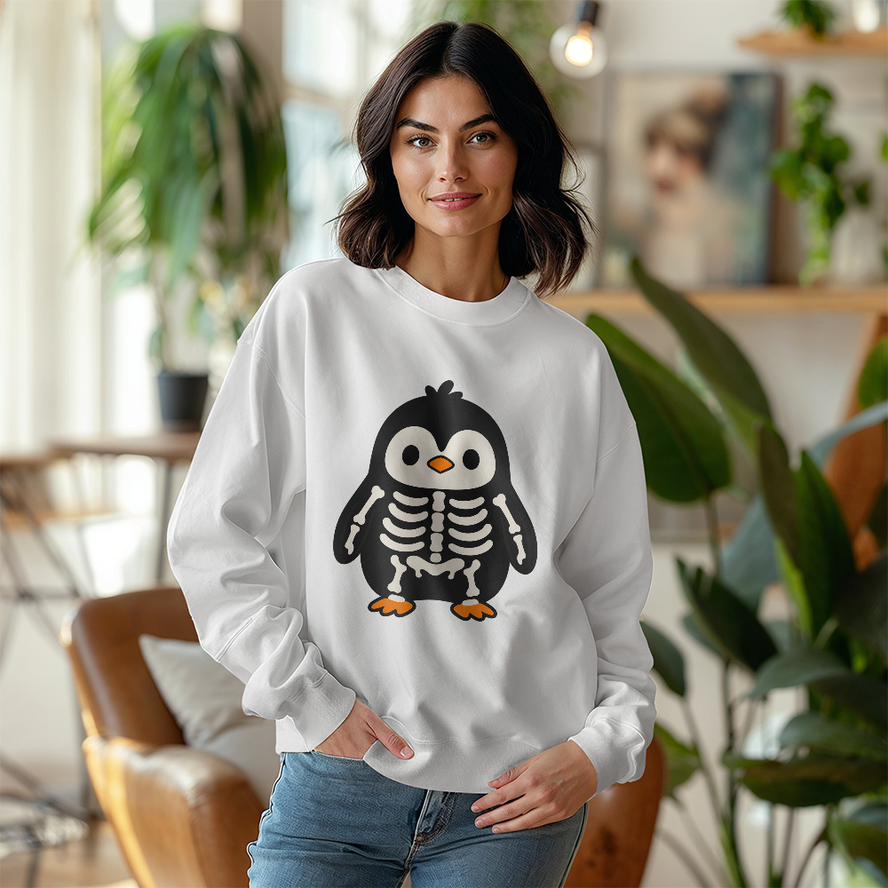 Halloween Skeleton Penguin Cute Spooky Penguin Costume Sweatshirt