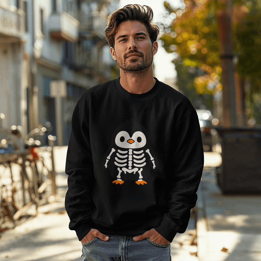 Halloween Skeleton Penguin Cute Spooky Penguin Costume Sweatshirt