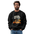 Social Battery 3% Funny Introvert Penguin Unisex Crewneck Sweatshirt