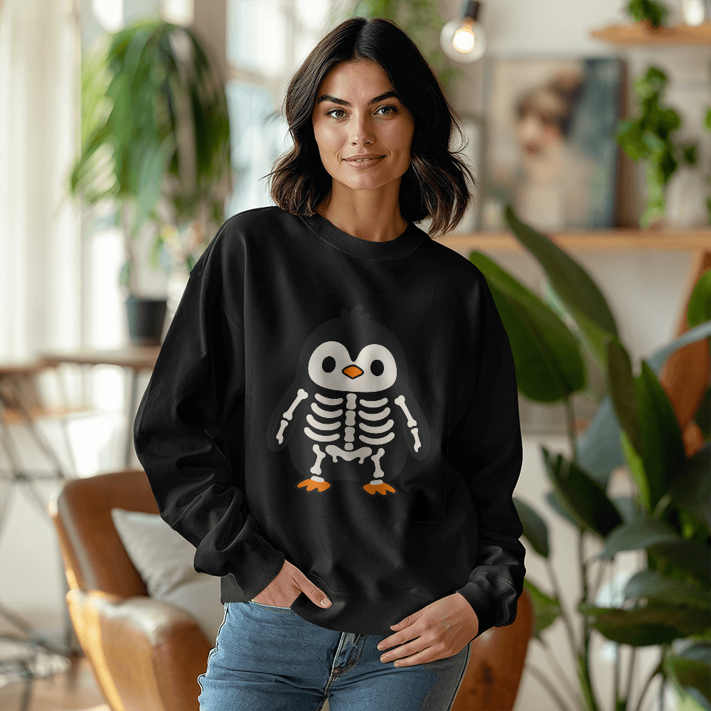 Halloween Skeleton Penguin Cute Spooky Penguin Costume Sweatshirt