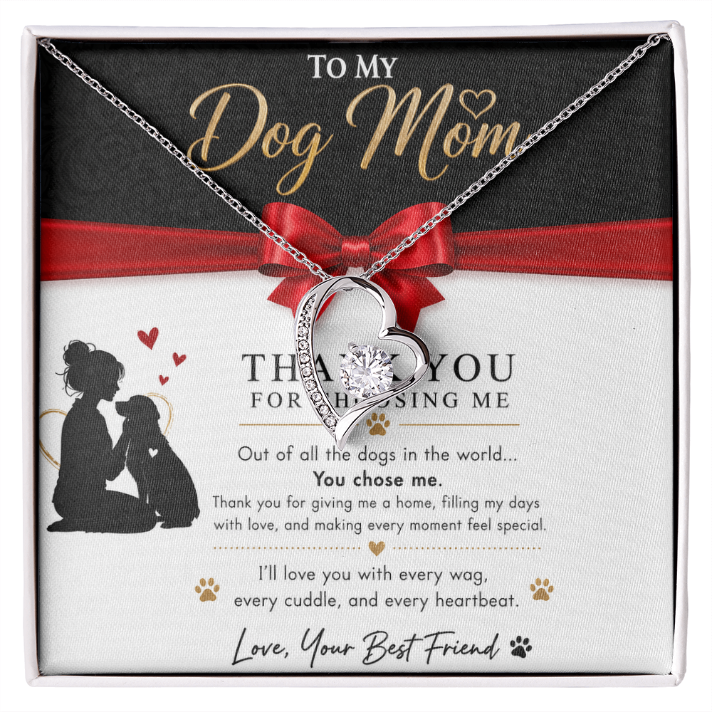 To My Dog Mom - Love Heart Necklace