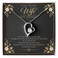 Forever Love Necklace for Wife – Happy Anniversary Gift with Heartfelt Message Card