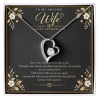 Forever Love Necklace for Wife – Happy Anniversary Gift with Heartfelt Message Card