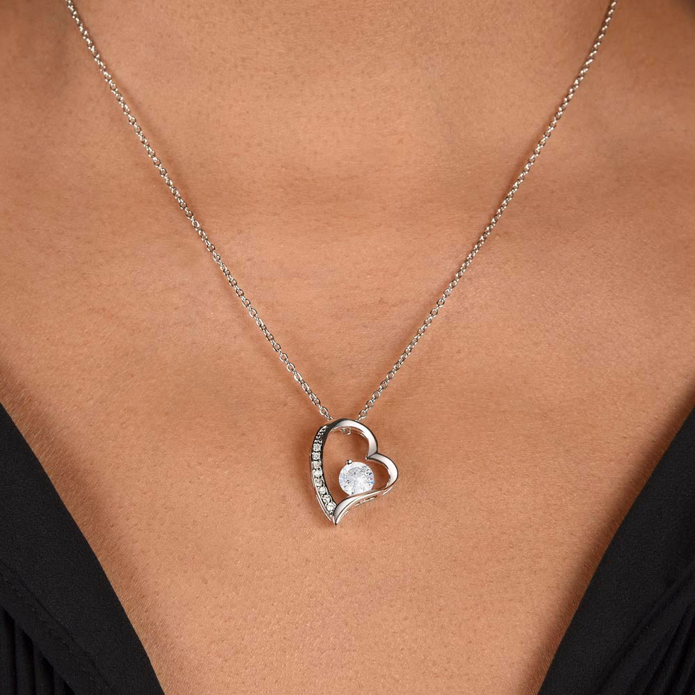 Forever Love Necklace for Wife – Happy Anniversary Gift with Heartfelt Message Card