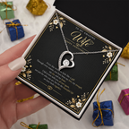Forever Love Necklace for Wife – Happy Anniversary Gift with Heartfelt Message Card
