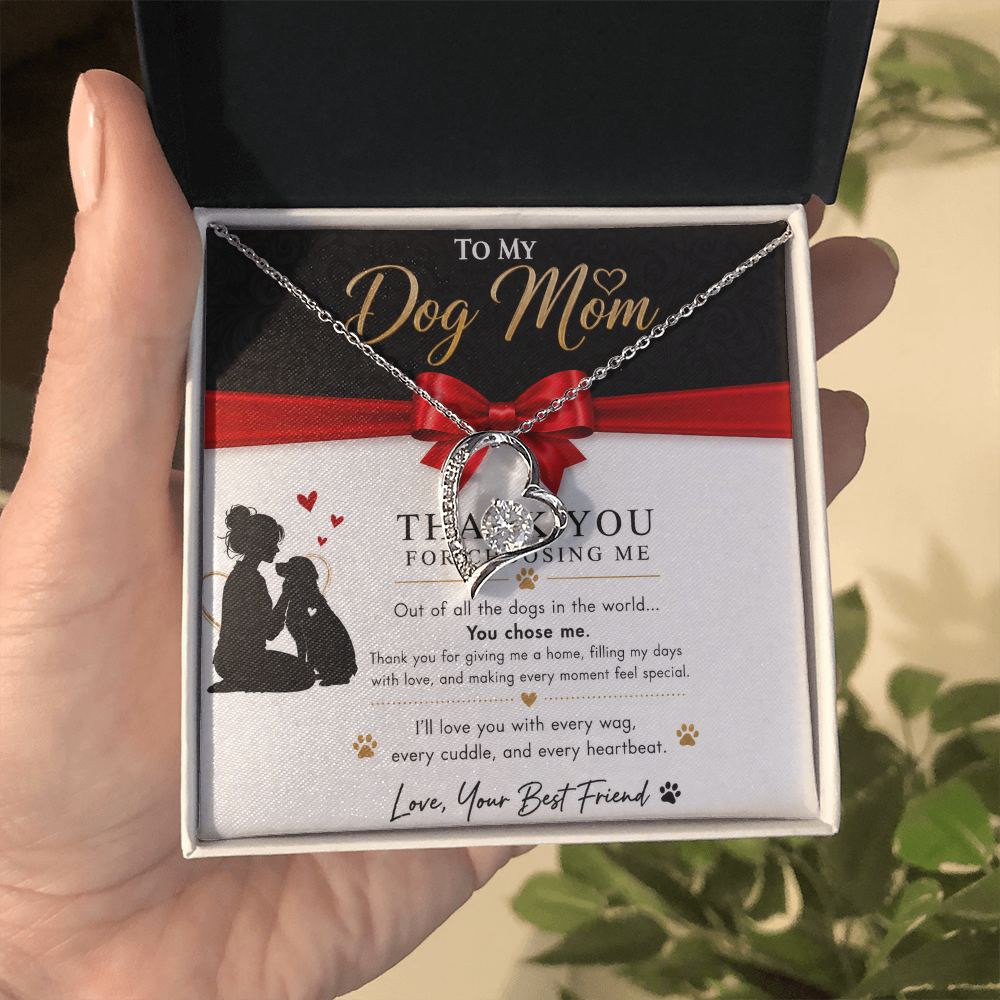 To My Dog Mom - Love Heart Necklace