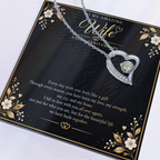 Forever Love Necklace for Wife – Happy Anniversary Gift with Heartfelt Message Card