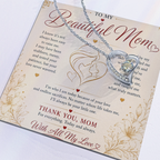 To My Beautiful Mom Necklace – Heartfelt Gift for Mother | Forever Love Necklace