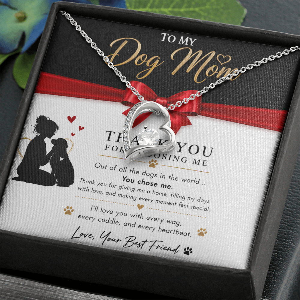 To My Dog Mom - Love Heart Necklace