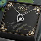 Forever Love Necklace for Wife – Happy Anniversary Gift with Heartfelt Message Card