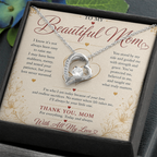 To My Beautiful Mom Necklace – Heartfelt Gift for Mother | Forever Love Necklace